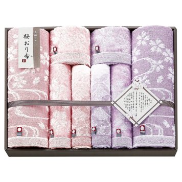 桜おり布 タオルセット ／タオル 日用品・ヘルスケア 敬老の日 プレゼント ギフト お祝い いつ 70代 80代 メッセージ おじい おばあ 祖父母 お彼岸 お供え 秋 2026 送料無料 ギフト プレゼント プチギフト 内祝い 快気祝い 出産祝い 結婚祝い 引出物 新築祝い お返し
