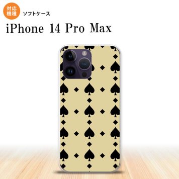 iPhone14 ProMax iPhone14 Pro Max スマホケース 背面ケースソフトケース トランプ スペード ベージュ 黒 2022年 9月発売 nk-i14pm-tp539