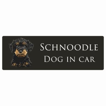 ドッグ カーステッカー イラスト付 Dog in Car シュナプー Bタイプ セーフティサイン 犬種別 長方形 20x6.7cm シール リア あおり運転対策 Dog Sticker 屋外 屋内 防水 かわいい おしゃれ 安全対策 カーサイン