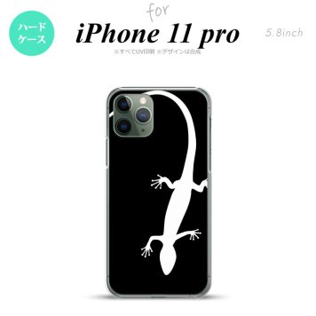 iPhone11Pro iPhone11 Pro スマホケース ハードケース トカゲ 黒 白 メンズ レディース nk-i11p-505