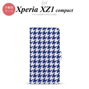 【手帳型 スマホ カバー ケース】【SO02K】【エクスペリア XZ1】手帳型 ケース SO-02K スマホ カバー Xperia XZ1 Compact エクスペリア 千鳥柄(大) 青白 nk-004s-so02k-dr920【メール便送料無料】