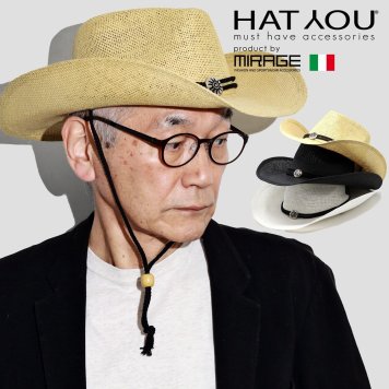 HAT YOU あご紐付き帽子 テンガロンハット メンズ コンチョ付き ペーパーシート あごひも 帽子 カウボーイハット イタリアブランド 全3色 30代 40代 50代 60代 ファッション 男性 通販 ギフト 父の日