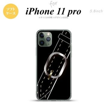 iPhone11Pro iPhone11 Pro スマホケース ソフトケース ベルト 黒 メンズ レディース nk-i11p-tp326