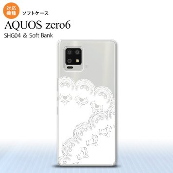 SHG04 SHG04 ZERO6 AQUOS zero6 スマホケース ソフトケース レース B 白 メンズ レディース nk-zero6-tp725