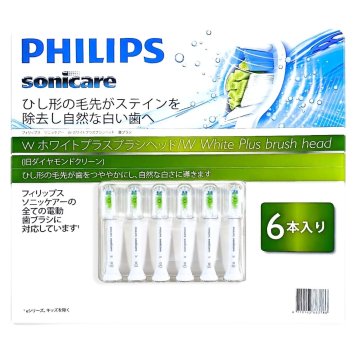 PHILIPS（フィリップス） ソニッケアー   替えブラシ6本入り   Wホワイトプラスブラシヘッド  HX6066/71   旧ダイヤモンドクリーン   ひし形の毛先がステイン除去   レギュラーサイズ   ブラシが交換時期をお知らせ  お買い物マラソン　今使えるクーポン配布中