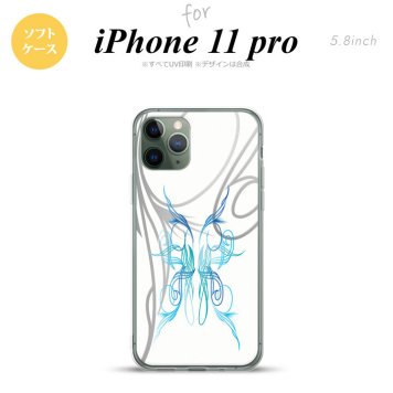 iPhone11Pro iPhone11 Pro スマホケース ソフトケース ピンスト 白 青 メンズ レディース nk-i11p-tp1249