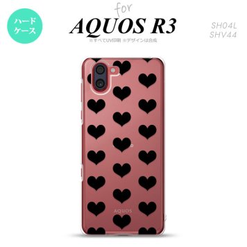 SH-04L SHV44 R3 AQUOS R3 スマホケース カバー ハート A 黒 nk-r3-015