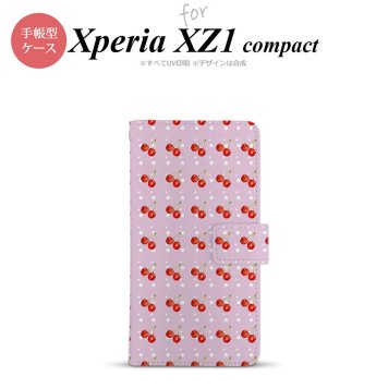 【手帳型 スマホ カバー ケース】【SO02K】【エクスペリア XZ1】手帳型 ケース SO-02K スマホ カバー Xperia XZ1 Compact エクスペリア さくらんぼ・チェリー ピンク nk-004s-so02k-dr178【メール便送料無料】