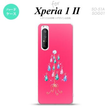 Xperia 1 II 5G スマホケース 背面カバー ストラップホール有り ハードケース ツリーイヤリング ピンク ストラップホール おしゃれ かわいい かっこいい メンズ レディース nk-xp12-632