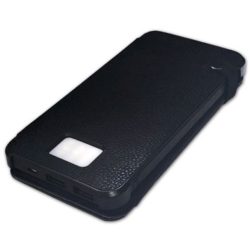 hidisc ソーラーパネル, LEDライト付き 8000mAh ハイパワーモバイルバッテリー MBSCF8000FTBK