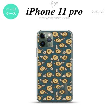 iPhone11Pro iPhone11 Pro スマホケース ハードケース つばき 紺 +アルファベット メンズ レディース nk-i11p-1703i