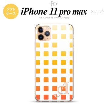 iPhone11ProMax iPhone11pro max スマホケース ソフトケース スクエア ドット オレンジ +アルファベット メンズ レディース nk-i11pm-tp1361i