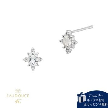 【無料ラッピング】  ヨンドシー 4℃ EAU DOUCE４℃ K10ホワイトゴールド ピアス ホワイトトパーズ ブランド 正規品 新品 ギフト プレゼント 人気 おすすめ 誕生日 記念日 クリスマス 送料無料
