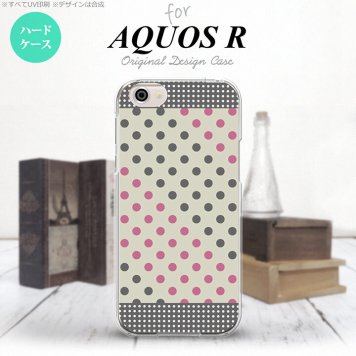 【SH03J】【スマホケース/スマホカバー】【アクオス R】SH03J スマホケース AQUOS R SH-03J カバー アクオス R ドット・水玉 グレー×ピンク nk-sh03j-1649【メール便送料無料】