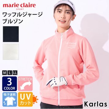 marie claire GOLF マリクレール  ゴルフ ワッフルジャージ ブルゾンレディース 吸汗速乾 UVカット 紫外線 日焼け防止 2023 春 夏 敬老の日 プレゼント ギフト
