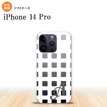 iPhone14 Pro iPhone14 Pro スマホケース 背面ケースソフトケース スクエア ドット 黒 +アルファベット 2022年 9月発売 nk-i14p-tp1365i