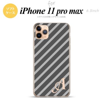 iPhone11ProMax iPhone11pro max スマホケース ソフトケース ストライプ グレー +アルファベット メンズ レディース nk-i11pm-tp711i