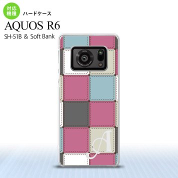 SH-51B AQUOS R6 AQUOS R6 スマホケース ハードケース パッチワーク ミックスB ピンク +アルファベット メンズ レディース nk-r6-1672i