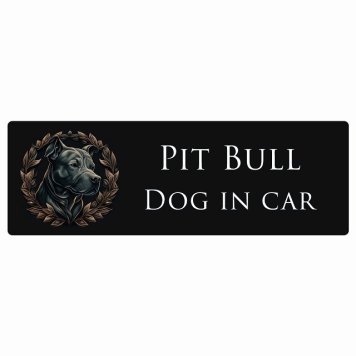 ドッグ カーステッカー イラスト付 Dog in Car ピットブル Aタイプ セーフティサイン 犬種別 長方形 20x6.7cm シール リア あおり運転対策 Dog Sticker 屋外 屋内 防水 かわいい おしゃれ 安全対策 カーサイン