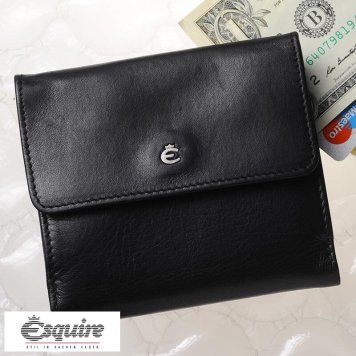 Esquire 二つ折り財布 小銭入れあり Harry Borse WS ブラック