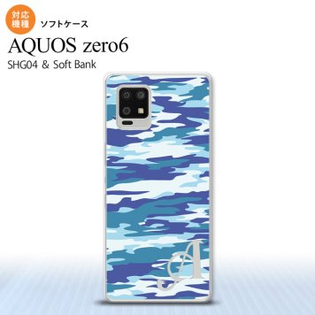 SHG04 SHG04 ZERO6 AQUOS zero6 スマホケース ソフトケース タイガー 迷彩 B 青 +アルファベット メンズ レディース nk-zero6-tp1168i