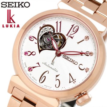 SEIKO LUKIA セイコー ルキア seiko 自動巻き 腕時計 レディース 10気圧防水 スケルトン ハート ステンレス サファイアガラス ローズゴールド SSA834J1 ギフト