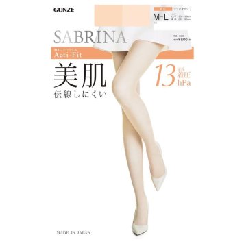 M-Lサイズ SABRINA ストッキング Acti-Fit 美肌 着圧 GUNZE グンゼ サブリナ 加圧 レディース SB715M アクティフィット 就活 ビジネス シェイプ パンスト anan掲載 年間 美脚 オフィス 伝線しにくい デオドラント 消臭 つま先補強 UV フィット