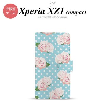 【手帳型 スマホ カバー ケース】【SO02K】【エクスペリア XZ1】手帳型 ケース SO-02K スマホ カバー Xperia XZ1 Compact エクスペリア バラ柄 水色 nk-004s-so02k-dr787【メール便送料無料】