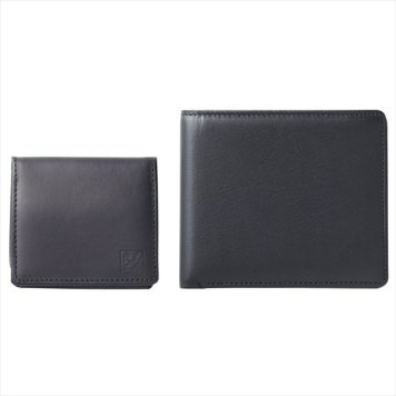 良品工房 日本製牛革二つ折れ財布&小銭入れ（ブラック）　 K245-240  内祝 内祝い お祝 御祝 記念品 出産内祝い プレゼント 快気祝い 粗供養 引出物