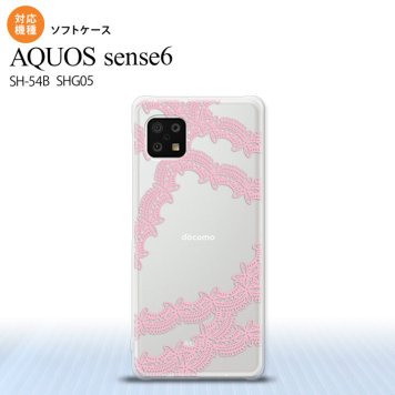 SH-54B SHG05 AQUOS sense6 スマホケース ソフトケース レース 帯 B ピンク メンズ レディース nk-sens6-tp1099