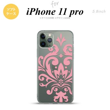 iPhone11Pro iPhone11 Pro スマホケース ソフトケース ダマスク D ピンク メンズ レディース nk-i11p-tp1033