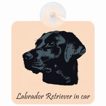 Labrador Retriever ラブラドールレトリバー Aタイプ 車 窓ガラス 吸盤タイプ 犬 かっこいい おしゃれ イラスト付 DOG IN CAR ドッグインカー ドッグオンボード 安全対策 セーフティサイン デコ 外出 ドライブ カーサイン 吸盤