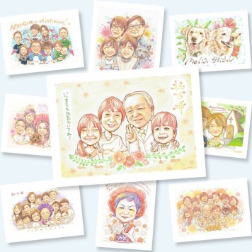古希のギフトに、見た瞬間に、思わず笑顔になる似顔絵です。下書き確認ができるので、安心して贈れます。 似顔絵 ギフト 古希祝い 贈り物 名入れ 手描き プレゼント 古希 記念 傘寿 長寿 おじいちゃん おばあちゃん 祖父母 名入れ 修正無料 下書き確認 そっくり かわいい 宝物 似てる 古希 一生もの 70歳 長寿祝い お祝いの品 卒寿祝い 感動 オリジナル 家族 引っ越し バレンタインデー 大人数