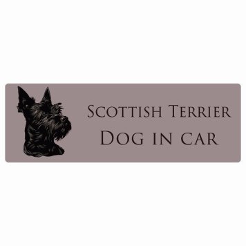 ドッグ カーステッカー イラスト付 Dog in Car スコティッシュテリア Aタイプ セーフティサイン 犬種別 長方形 15x5cm シール リア あおり運転対策 Dog Sticker 屋外 屋内 防水 かわいい おしゃれ 安全対策 カーサイン