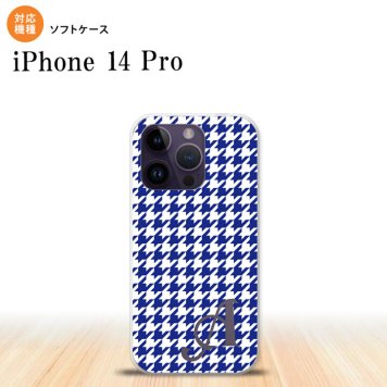 iPhone14 Pro iPhone14 Pro スマホケース 背面ケースソフトケース 千鳥 格子 小 青 白 +アルファベット 2022年 9月発売 nk-i14p-tp905i