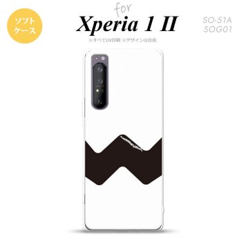 Xperia 1 II 5G スマホケース 背面カバー ストラップホール有り ソフトケース ギザギザ 白 黒 ストラップホール おしゃれ かわいい かっこいい メンズ レディース nk-xp12-tp193