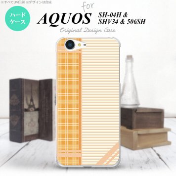【SH04H】【スマホケース/スマホカバー】【アクオス ゼータ】SH04H スマホケース AQUOS ZETA SH04H カバー アクオス ゼータ チェック・ボーダー オレンジ nk-sh04h-1602【メール便送料無料】