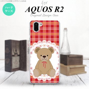 AQUOS R2 アクオス アール2 SH-03K SHV42 専用 スマホケース カバー ハードケース くま(B) 赤 nk-r2-755[スマホ,スマホケース,スマホカバー,ケース,カバー,ジャケット]
