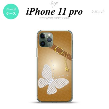iPhone11Pro iPhone11 Pro スマホケース ハードケース バタフライ 蝶 F 茶 メンズ レディース nk-i11p-325