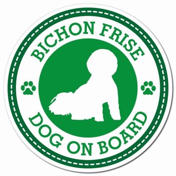 Bichon Frise ビションフリーゼ グリーン 肉球 カーサイン 車 マグネットステッカー 犬 マグネット 強力 直径13cm 丸型 おしゃれ かわいい ドラレコステッカー 安全対策 危険運転 煽り運転 アニマル 動物 犬種別 屋外 防水 屋内 肉球マーク