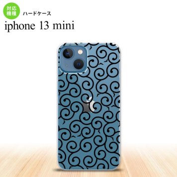 iPhone13mini iPhone13 mini ケース ハードケース 唐草 クリア 黒  nk-i13m-1126