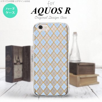 【SH03J】【スマホケース/スマホカバー】【アクオス R】SH03J スマホケース AQUOS R SH-03J カバー アクオス R アーガイル クリア×青 nk-sh03j-1414【メール便送料無料】