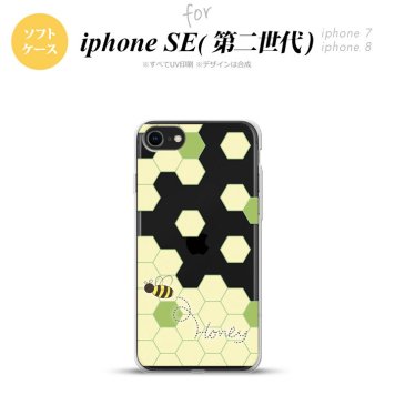 iPhoneSE 2 第二世代 iPhone8&iPhone7 共用 スマホケース 背面カバー ソフトケース ハニー クリア グリーン おしゃれ かわいい かっこいい メンズ レディース nk-ise2-tp1684