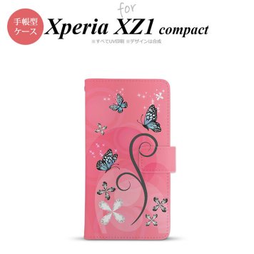 【手帳型 スマホ カバー ケース】【SO02K】【エクスペリア XZ1】手帳型 ケース SO-02K スマホ カバー Xperia XZ1 Compact エクスペリア バタフライ・蝶（D） ピンク nk-004s-so02k-dr225【メール便送料無料】