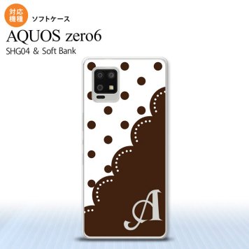 SHG04 SHG04 ZERO6 AQUOS zero6 スマホケース ソフトケース ドット レース A 茶 +アルファベット メンズ レディース nk-zero6-tp345i