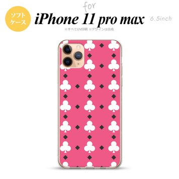 iPhone11ProMax iPhone11pro max スマホケース ソフトケース トランプ クラブ ピンク 白 メンズ レディース nk-i11pm-tp536