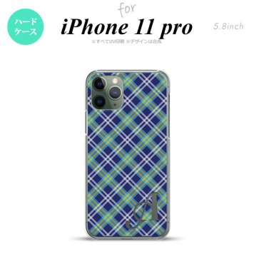 iPhone11Pro iPhone11 Pro スマホケース ハードケース チェック A 青 +アルファベット メンズ レディース nk-i11p-437i