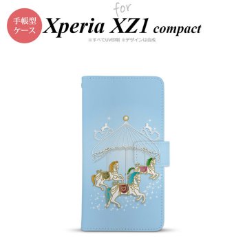 【手帳型 スマホ カバー ケース】【SO02K】【エクスペリア XZ1】手帳型 ケース SO-02K スマホ カバー Xperia XZ1 Compact エクスペリア メリーゴーランド 青 nk-004s-so02k-dr312【メール便送料無料】