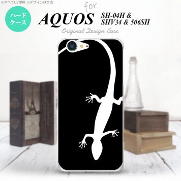 【SH04H】【スマホケース/スマホカバー】【アクオス ゼータ】SH04H スマホケース AQUOS ZETA SH04H カバー アクオス ゼータ トカゲ 黒×白 nk-sh04h-505【メール便送料無料】