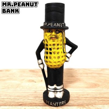 貯金箱 ミスターピーナッツ 鋳鉄 キャストアイアン コインバンク 置物 ヴィンテージ アンティーク キャラクター Mr PEANUT 正規ライセンス品 かわいい アメリカン 雑貨 おしゃれ 可愛い インテリア ディスプレイ ビンテージ 店舗 カフェ バー レストラン